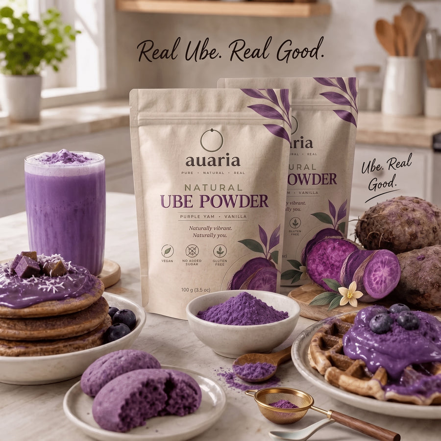 Auaria Natural Ube Powder with ube treats