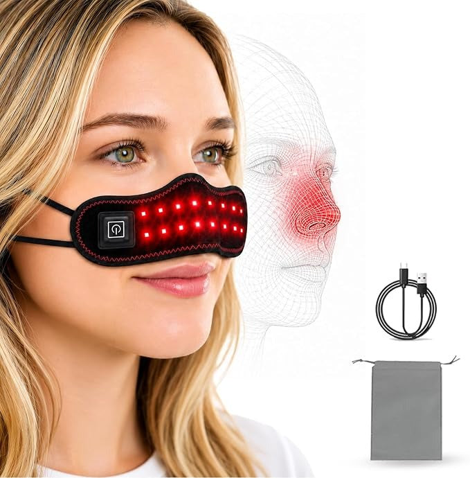 Red light therapy for nasal relief