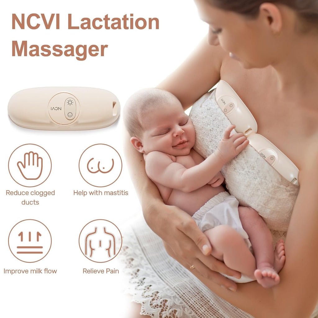 Warming Lactation Massager — Heat + Vibration for Engorgement & Clogged Ducts (2-Pack)