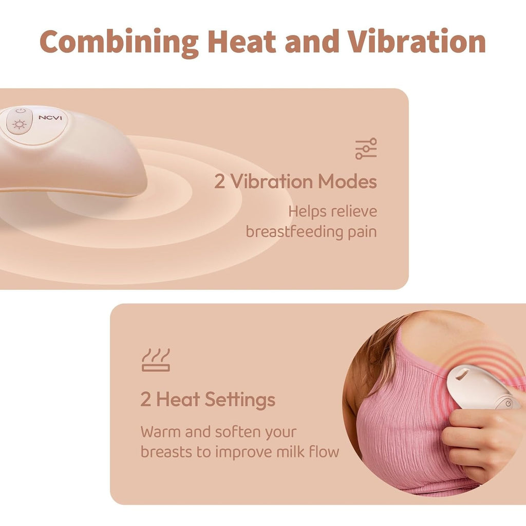 Warming Lactation Massager — Heat + Vibration for Engorgement & Clogged Ducts (2-Pack)