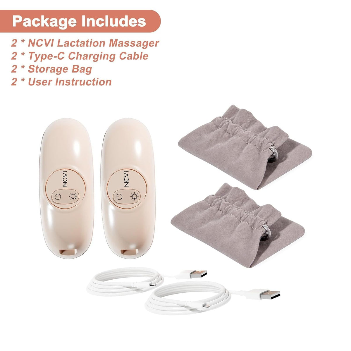 Warming Lactation Massager — Heat + Vibration for Engorgement & Clogged Ducts (2-Pack)