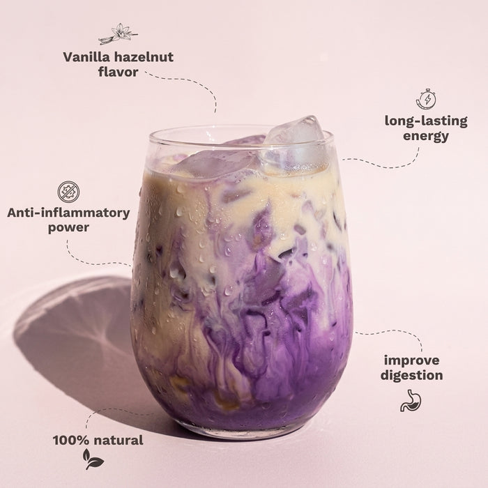 Iced ube latte